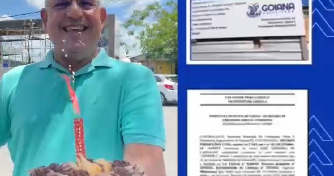 Radialista Kito Nogueira realiza protesto inusitado devido a atraso na entrega do pórtico de Goiana