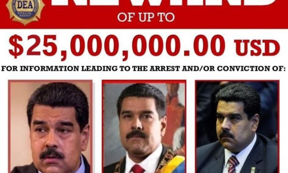 EUA aumentam em $10 milhões recompensa sobre Maduro